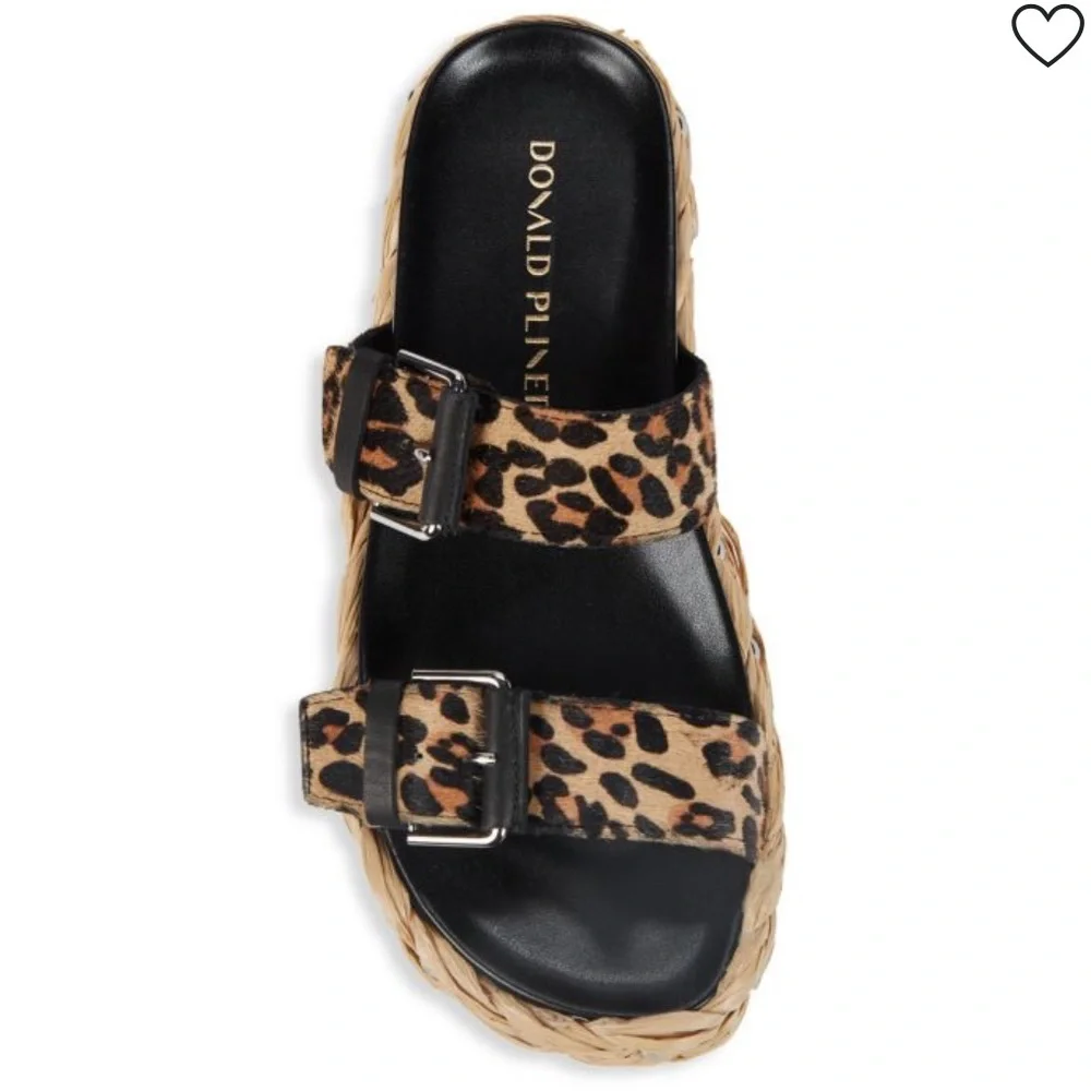 Donald Pliner Larabee printed calf hair slide sandals 6 $168